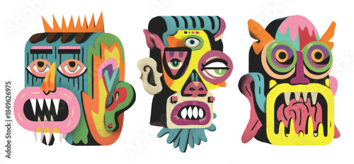 Wallpaper Mural Vibrant 3D Illustrations of Abstract Character Designs with Unique Themes Torontodigital.ca