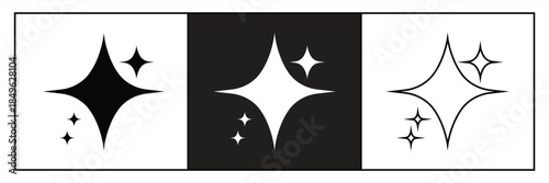 Sparkling star icon in flat style. Artificial Intelligence symbol. Generated by AI, Digital brain, media, multimedia, button, folder, document element for apps, websites, vector illustration