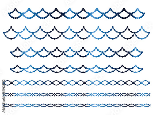 、半円ラインうろこ2、15青