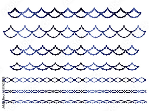 丸、半円ラインうろこ2、14紺
