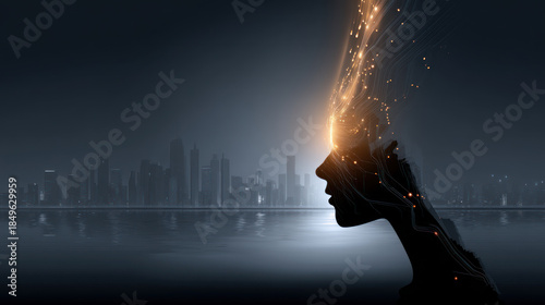 artificial intelligence in the form of a girl, future technologies. Artificial Intelligence, Futuristic Digital Technology, Metaverse of Digital Intelligent World