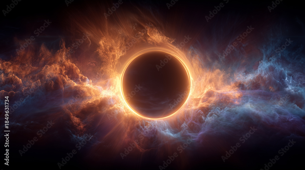 Fototapeta premium Eclipse in deep space astronomy concept