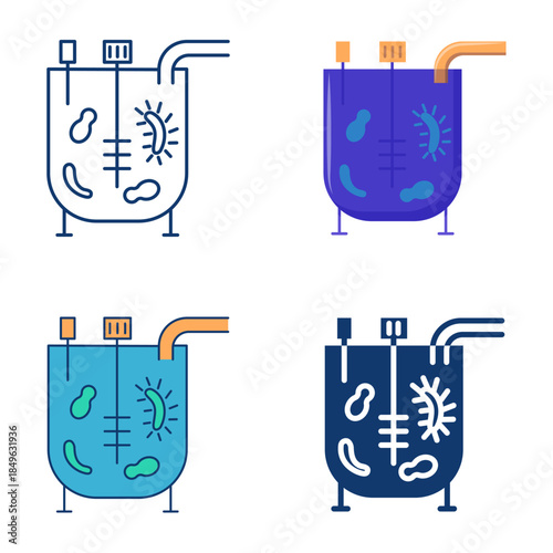 Bioreactor icon set