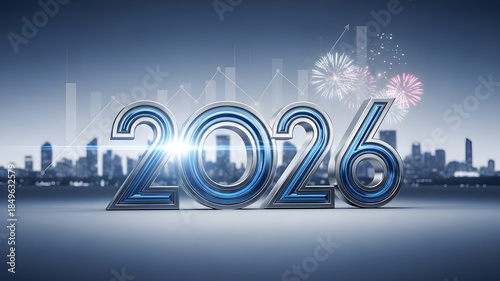 Modern Business Growth Concept with 2026 Typography