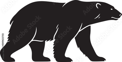 Walking polar bear silhouette