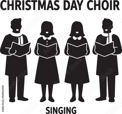 Christmas day choir singing a festive song