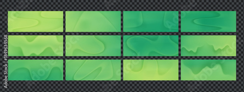 Set of bg gradient green background textures with abstract spring light and smooth pastel flow. Perfect for eco design collections and soft bg, spring visuals.
