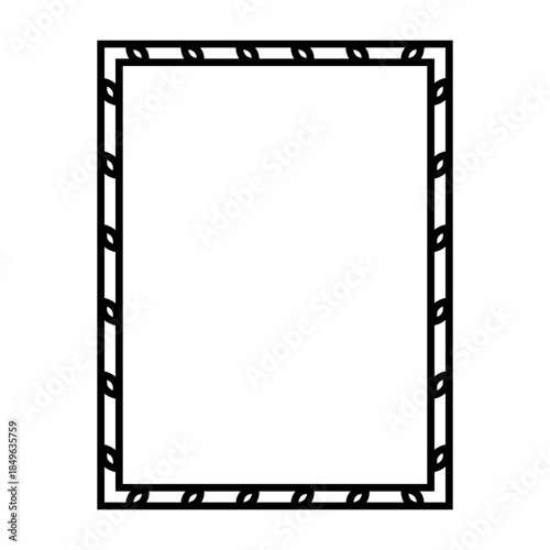 Vector black line icon for Bordered rectangular frame