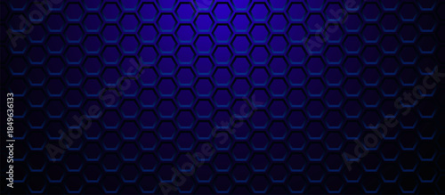 Abstract Futuristic Dark Red Metallic Hexagons Grid with Glowing Red Lights. Gamer Streamer Sci Fi Backdrop Vector Illustration.
