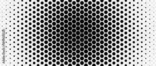 Abstract Geometric Hexagons Pattern. Hipster Fashion Design Print Hexagonal Pattern. Tech Gradient Minimal Background. Vector Illustration. 