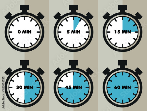 Stopwatch Time Segments: A Flat Vector Design