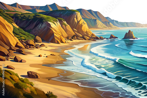 Malibu Beach displays golden sands, rolling Pacific waves, rugged coastal cliffs, and scenic shorelines defining the relaxed yet luxurious California beach lifestyle