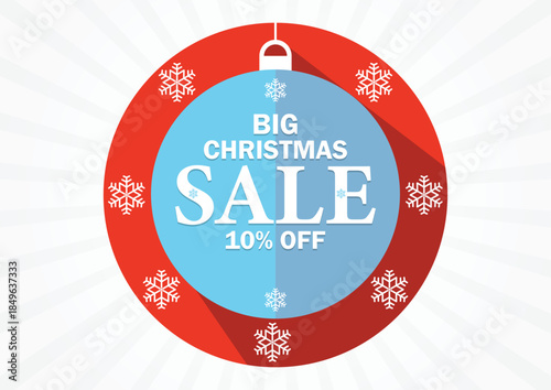 Big Christmas Sale 10% Off Festive Discount Badge Banner