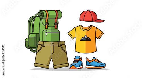 Outdoor Adventure Gear Collection for Hiking and Camping.