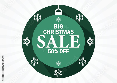 Big Christmas Sale 50% Off Festive Discount Shopping Badge