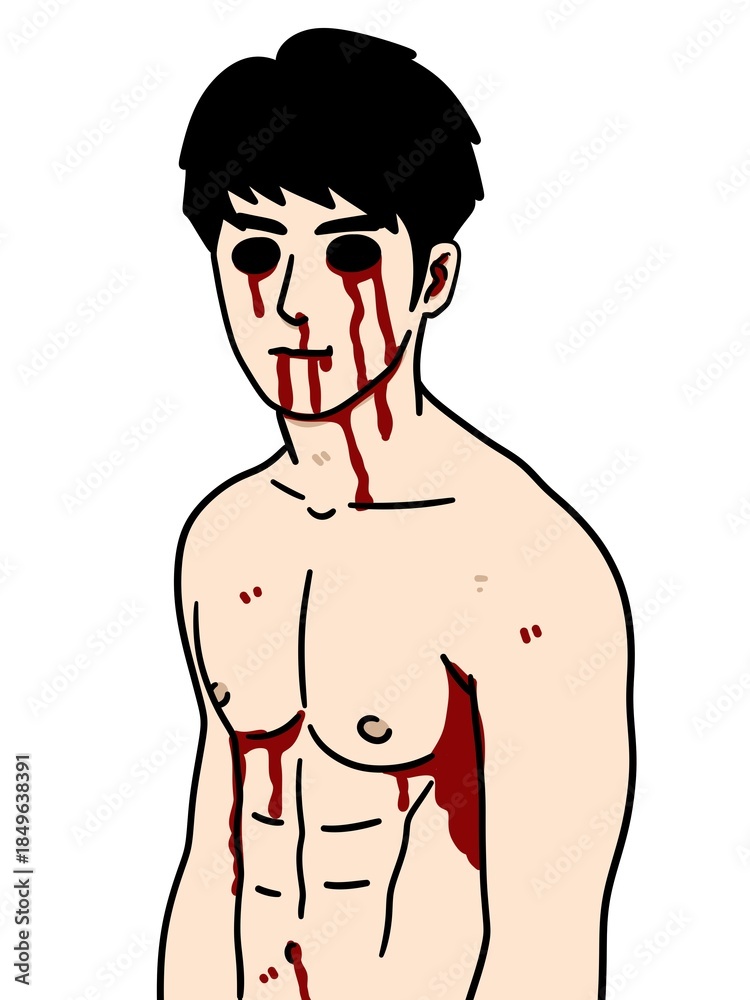 Fototapeta premium zombie man cartoon on white background