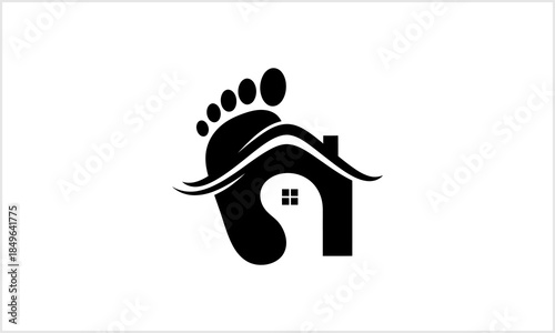 Footprint Home Logo Comfort Security Real Estate Family logotypeiconsportslogodesign.