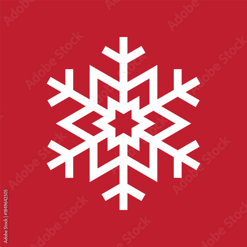 Basic Simple Minimalist Snowflake 19th Style for Christmas. Editable Icon Vector