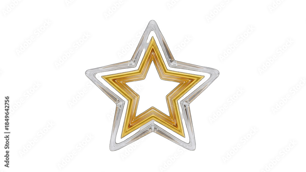 Obraz premium 3D Star Rendered on White Background