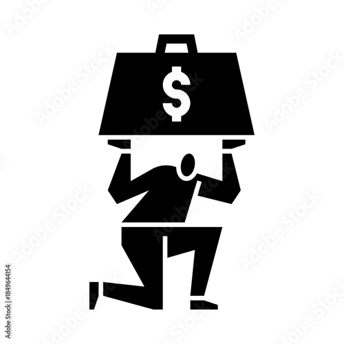 burden glyph icon. responsibility illustration.