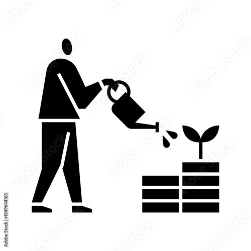 investment glyph icon. invest illustration.