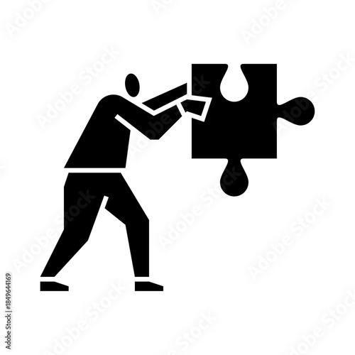 problem solving glyph icon. problem solving illustration.