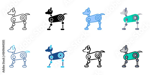 Dog set multiple style vector collection. Editable stroke 
