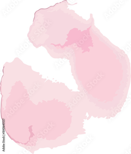 Pink Watercolor Blobs on White Background