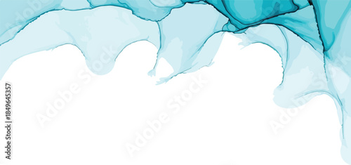 Blue Liquid Splash on White Background