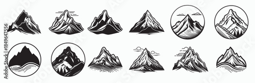 mountain vector collection hill graphic illustration