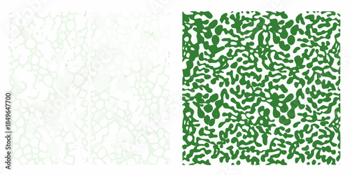 Abstract green and white pattern a distinct split design with organic shapes
