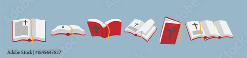 open bible vector art 