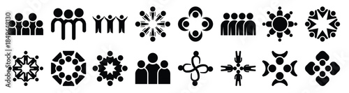 pack of social community glyph icons
