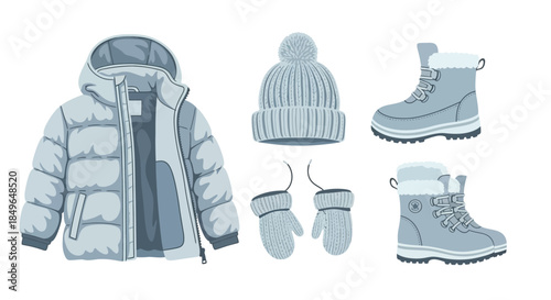 Winter Clothing Set for Cold Weather Adventures.