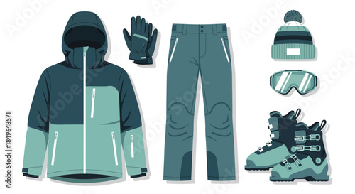 Winter Ski Gear Set for Cold Weather Adventures.