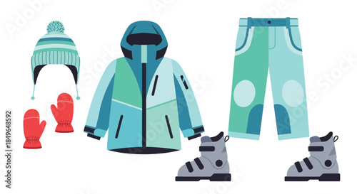 Winter Ski Clothing Set for Cold Weather Adventures.