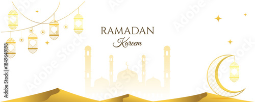 islamic background for ramadan kareem or eid mubarak banner design