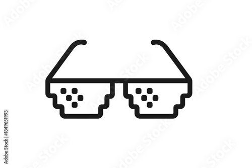 Pixelated Glasses Icon with Glitch Effect