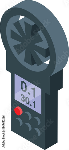 Electronic anemometer showing wind speed and direction, useful tool for hvac technicians and weather forecasters