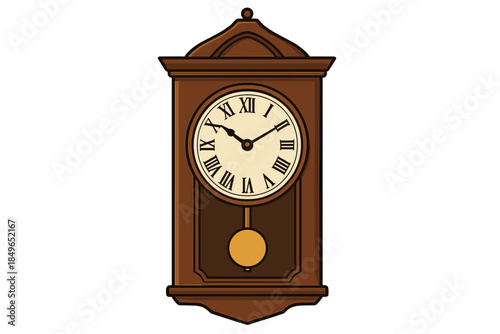 Vintage grandfather clock with pendulum