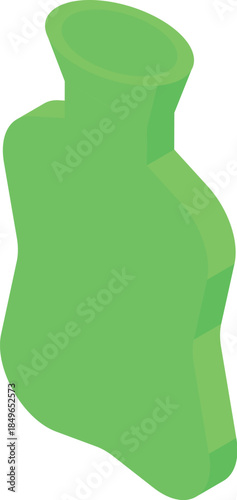 Green hot water bottle offering warmth and relief, perfect for easing aches, pains, and promoting relaxation