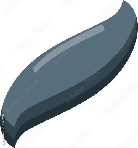Simple cartoon illustration of a gray fish fin swimming underwater, representing aquatic life and marine biology