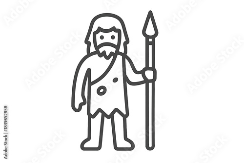 Caveman holding a spear icon