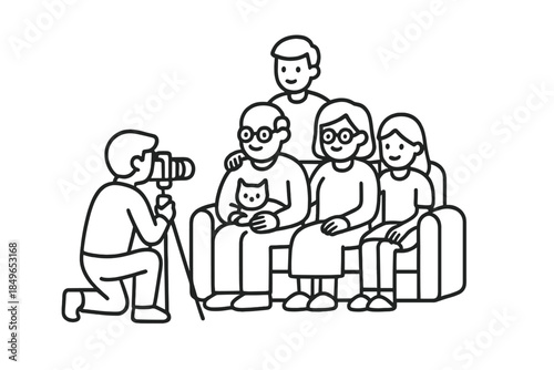 Family portrait session with photographer