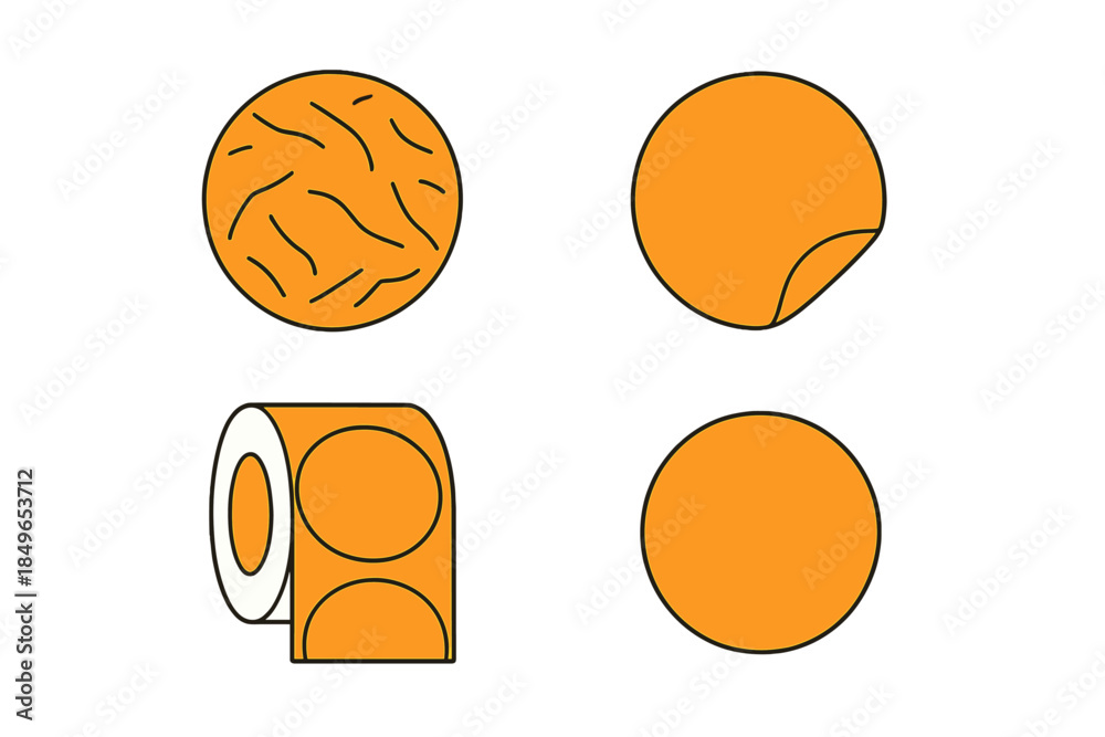 Fototapeta premium Set of Orange Circles
