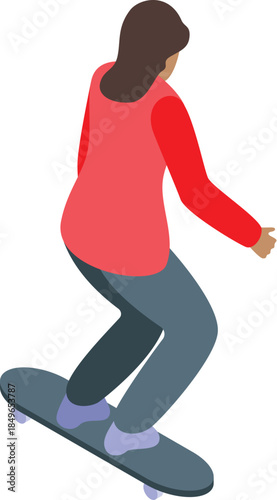 Woman skateboarding in the city park enjoying her active lifestyle