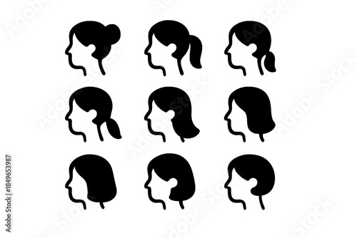 Silhouette Profiles of People in a Grid