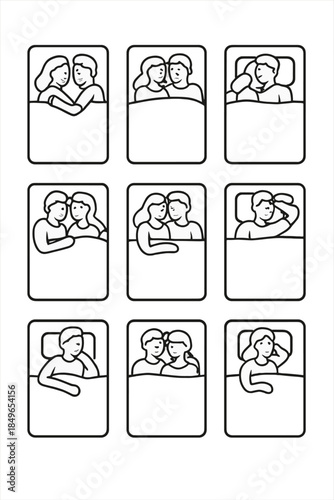 Sleeping Positions Icons