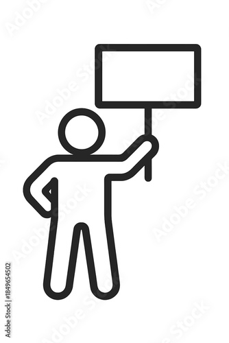 Person holding a blank sign