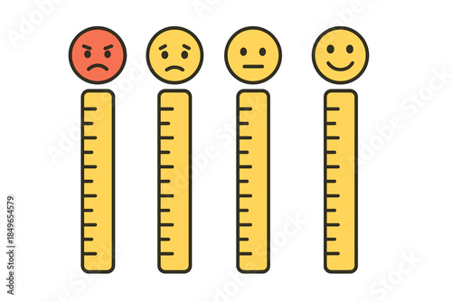 Customer satisfaction rating scale with emoticons